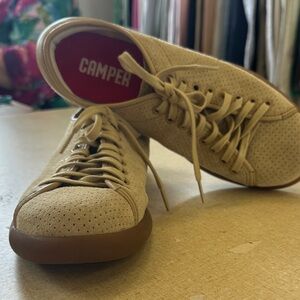 Camper Women's Beige Suede Sneakers